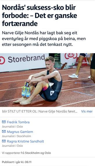 NRK nyhetssaken om Nordås